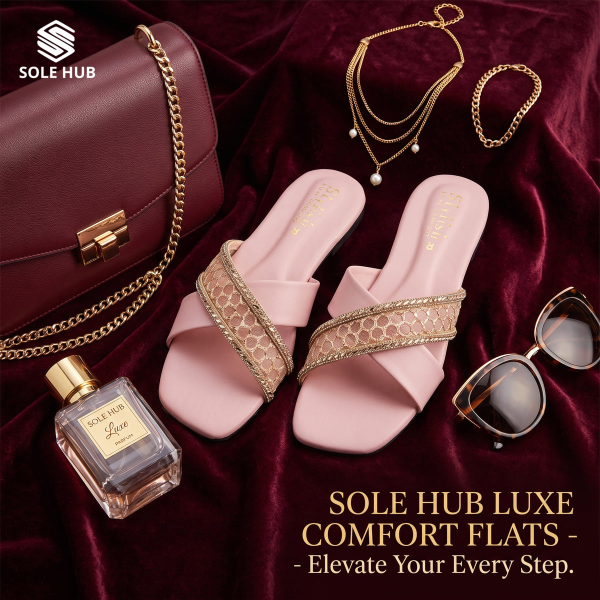 Women's Stylish Pink Flats Sandals | Comfortable Casual Slip-On Footwear