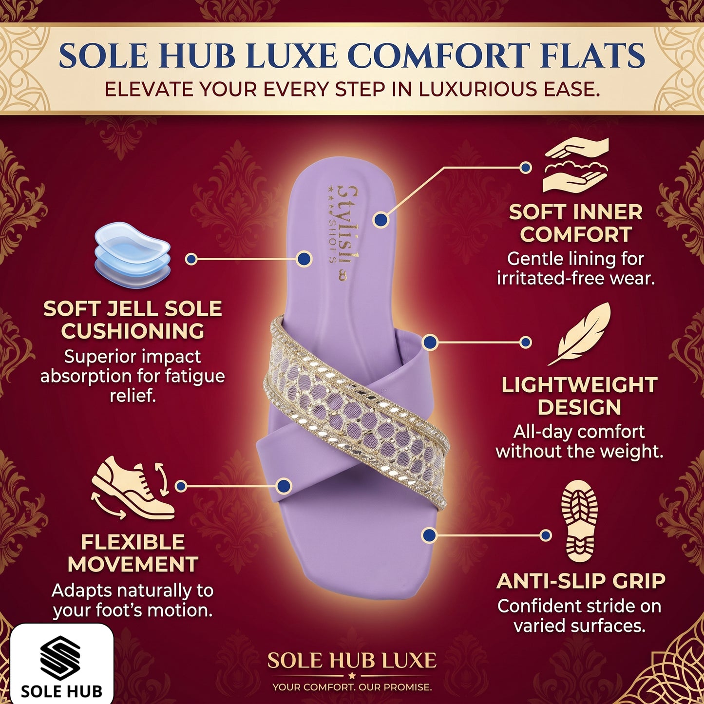 Women's Stylish Pink Flats Sandals | Comfortable Casual Slip-On Footwear