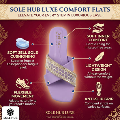 Women's Stylish Pink Flats Sandals | Comfortable Casual Slip-On Footwear