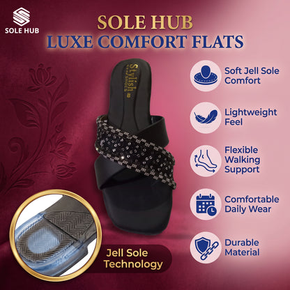 Women's Stylish Pink Flats Sandals | Comfortable Casual Slip-On Footwear