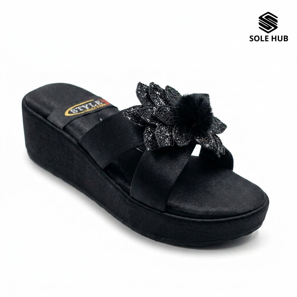 Women's Comfort Wedge Sandals | Stylish Floral Slip-On Slides
