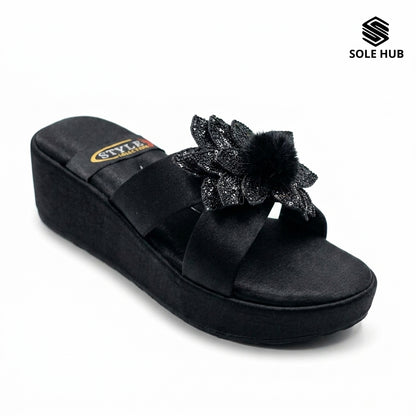Women's Comfort Wedge Sandals | Stylish Floral Slip-On Slides