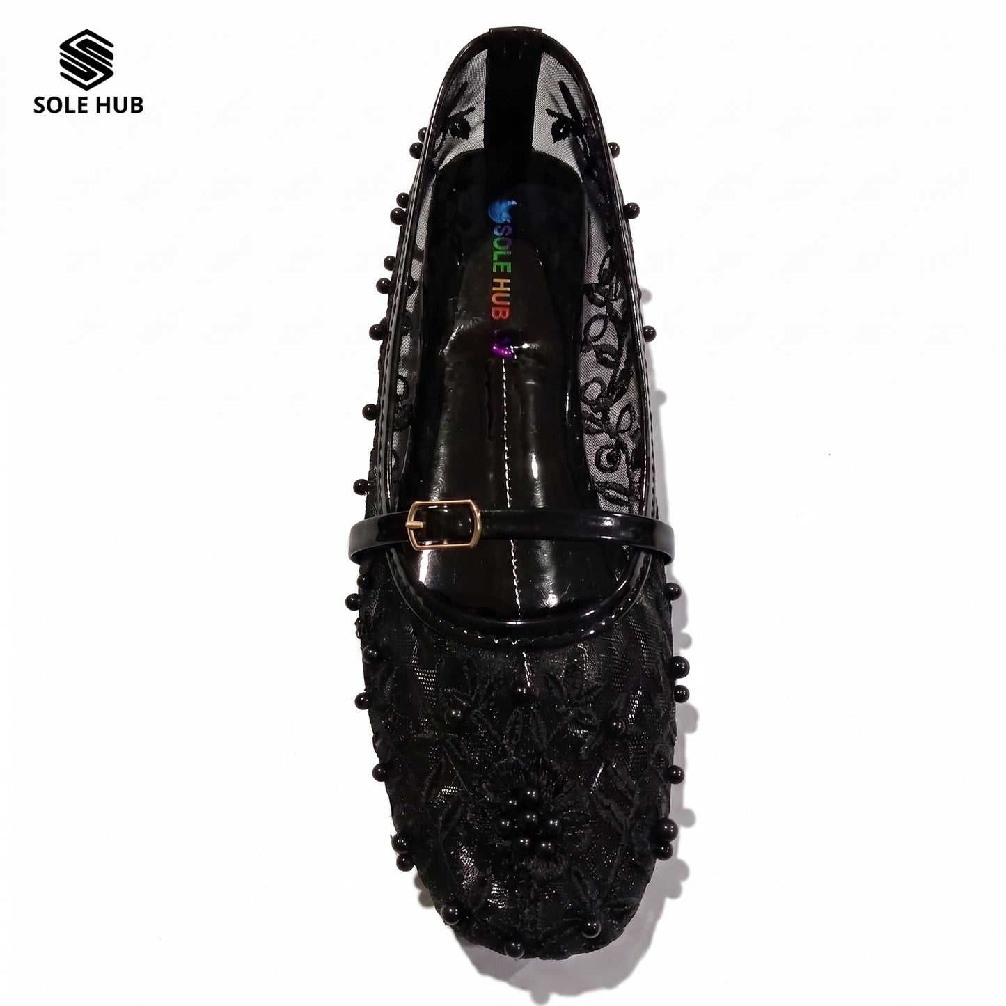 Women's Embroidered Flat Shoes | Elegant Mesh Ballet Flats