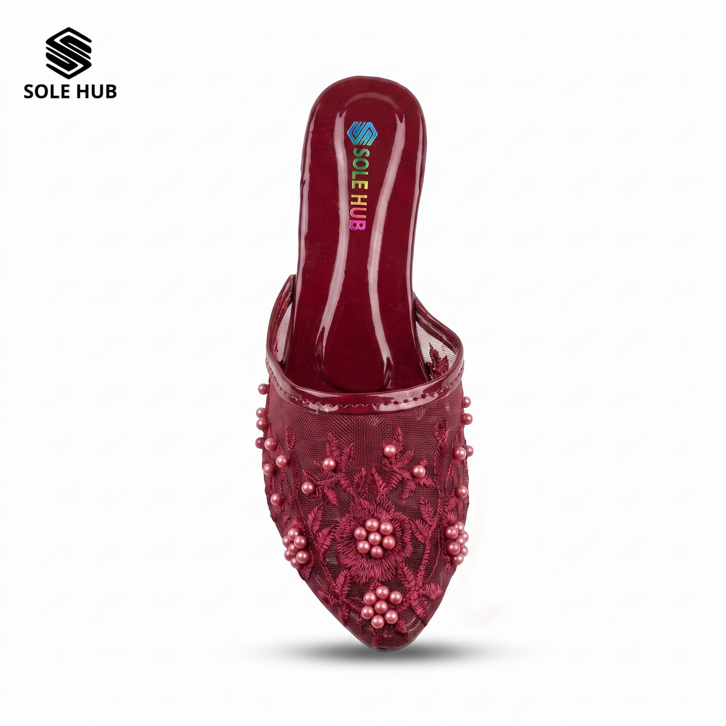 Women's Embroidered Party Heels | Elegant Festive Slip-On Shoes