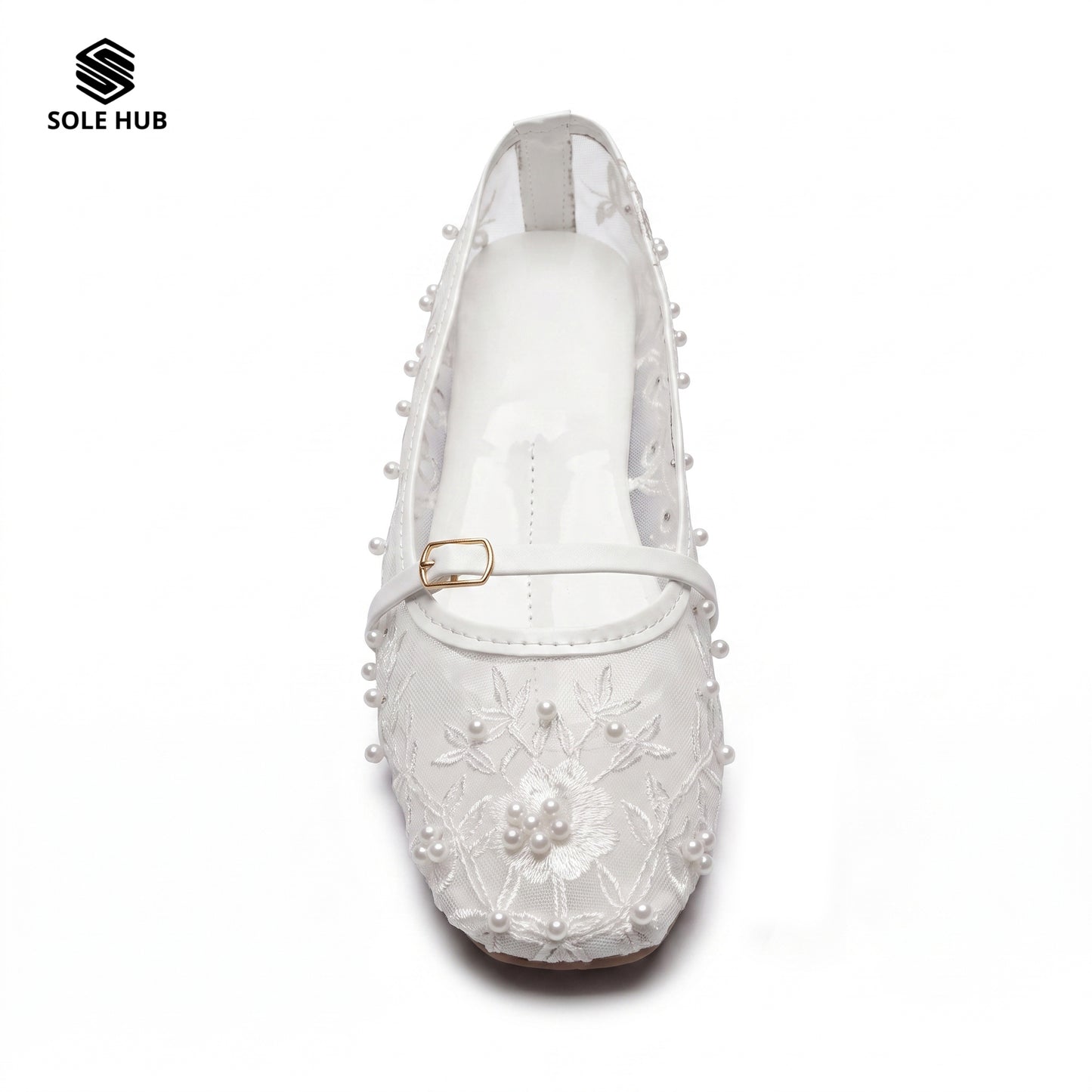 Women's Embroidered Flat Shoes | Elegant Mesh Ballet Flats