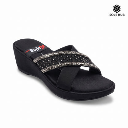 Women's Pink Flats Sandals | Stylish Cross-Strap Slip-On Footwear